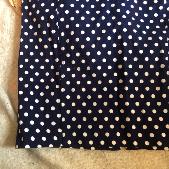 Modcloth Pixley polka dot skirt navy blue L - Picture 2 of 3